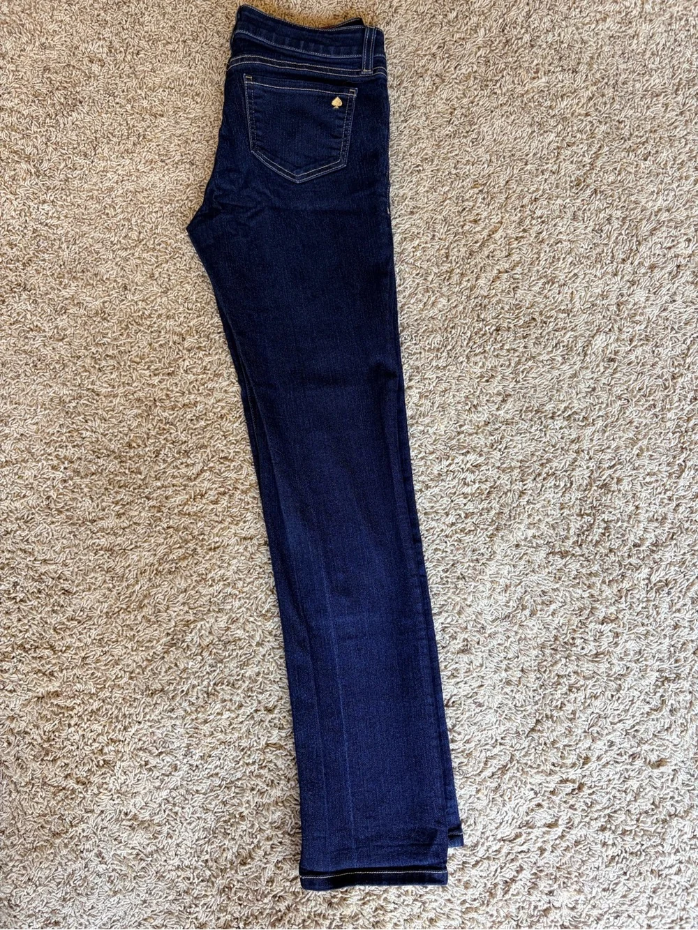 kate spade Dark Blue Skinny Jeans with Gold-Tone Button size 26